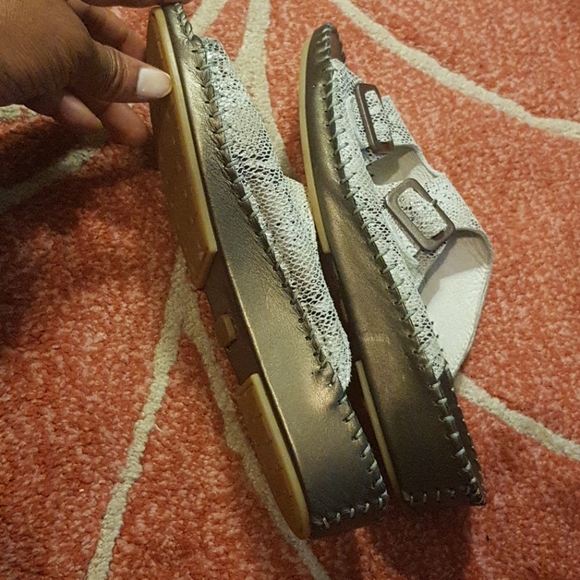 Womens  Italian leather slides - Picture 5 of 7